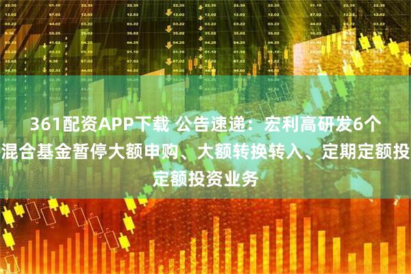 361配资APP下载 公告速递：宏利高研发6个月持有混合基金暂停大额申购、大额转换转入、定期定额投资业务